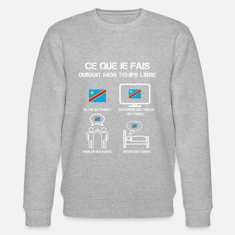 free time congo Kinshasa - Stanley/Stella CHANGER Unisex Organic Sweatshirt - heather grey