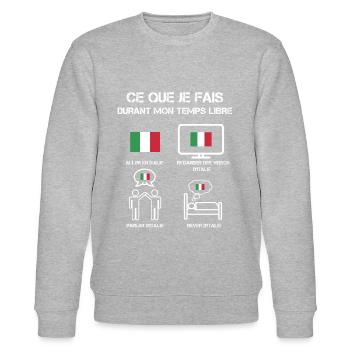 temps libre italie drapeau - Sweat bio CHANGER Stanley/Stella Unisexe - gris chiné - Devant - Nik (191cm) & Marisol (170cm)