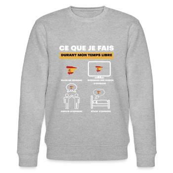 Spanien in der Freizeit - Stanley/Stella Unisex Bio-Sweatshirt CHANGER  - Grau meliert - Vorne - Nik (191cm) & Marisol (170cm)