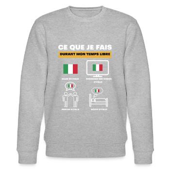 italie drapeau durant temps libre - Sweat bio CHANGER Stanley/Stella Unisexe - gris chiné - Devant - Nik (191cm) & Marisol (170cm)