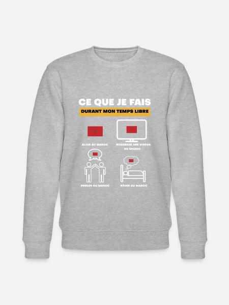 Marokko-Flagge in der Freizeit - Stanley/Stella Unisex Bio-Sweatshirt CHANGER  - Grau meliert