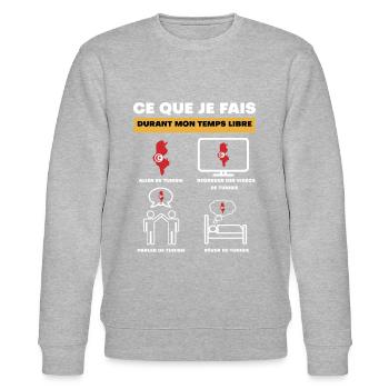 Tunesien Land in der Freizeit - Stanley/Stella Unisex Bio-Sweatshirt CHANGER  - Grau meliert - Vorne - Nik (191cm) & Marisol (170cm)