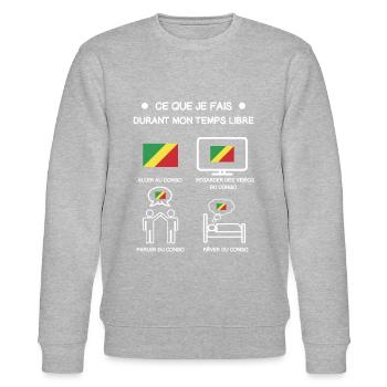 cadeau congo Brazzaville temps libre voyage - Sweat bio CHANGER Stanley/Stella Unisexe - gris chiné - Devant - Nik (191cm) & Marisol (170cm)