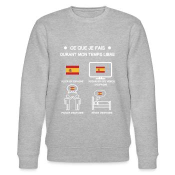 cadeau espagne drapeau temps libre voyage - Sweat bio CHANGER Stanley/Stella Unisexe - gris chiné - Devant - Nik (191cm) & Marisol (170cm)