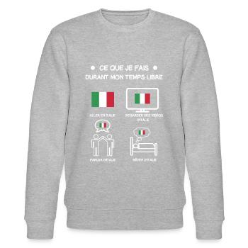 cadeau italie drapeau temps libre voyage - Sweat bio CHANGER Stanley/Stella Unisexe - gris chiné - Devant - Nik (191cm) & Marisol (170cm)