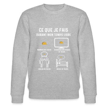 Tacos Freizeitgeschenk - Stanley/Stella Unisex Bio-Sweatshirt CHANGER  - Grau meliert - Vorne - Nik (191cm) & Marisol (170cm)