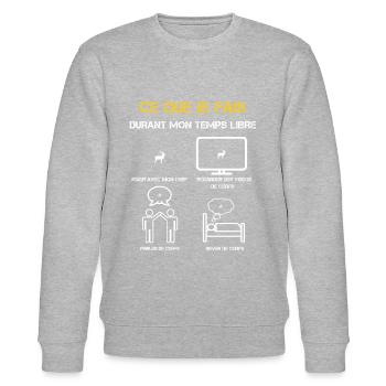 Geschenke für die Freizeit von Hirschen - Stanley/Stella Unisex Bio-Sweatshirt CHANGER  - Grau meliert - Vorne - Nik (191cm) & Marisol (170cm)