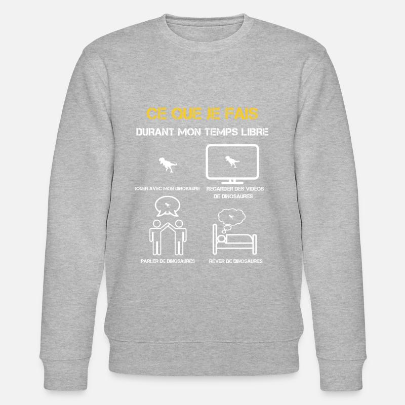 Dinosaurier Freizeitgeschenke - Stanley/Stella Unisex Bio-Sweatshirt CHANGER - Grau meliert