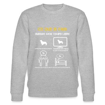 Golden-Retriever Freizeitgeschenke - Stanley/Stella Unisex Bio-Sweatshirt CHANGER  - Grau meliert - Vorne - Nik (191cm) & Marisol (170cm)