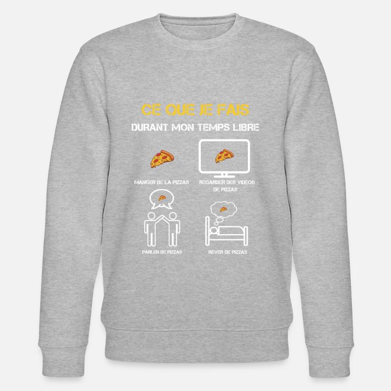 Freizeit Pizza Geschenke - Stanley/Stella Unisex Bio-Sweatshirt CHANGER - Grau meliert