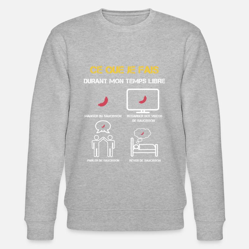 cadeaux temps libre saucisson - Sweat bio CHANGER Stanley/Stella Unisexe - gris chiné