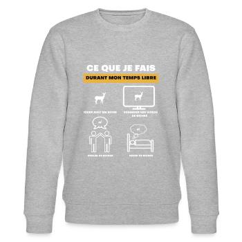 Freizeit Reh Geschenk - Stanley/Stella Unisex Bio-Sweatshirt CHANGER  - Grau meliert - Vorne - Nik (191cm) & Marisol (170cm)