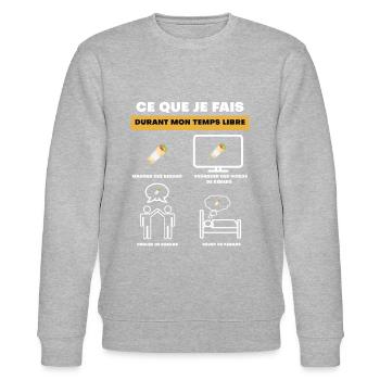 cadeau kebab temps libre - Sweat bio CHANGER Stanley/Stella Unisexe - gris chiné - Devant - Nik (191cm) & Marisol (170cm)