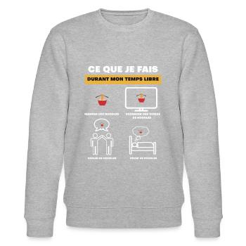 cadeau noodles temps libre - Sweat bio CHANGER Stanley/Stella Unisexe - gris chiné - Devant - Nik (191cm) & Marisol (170cm)
