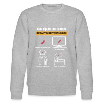 cadeau saucisson temps libre - Sweat bio CHANGER Stanley/Stella Unisexe - gris chiné - Devant - Nik (191cm) & Marisol (170cm)