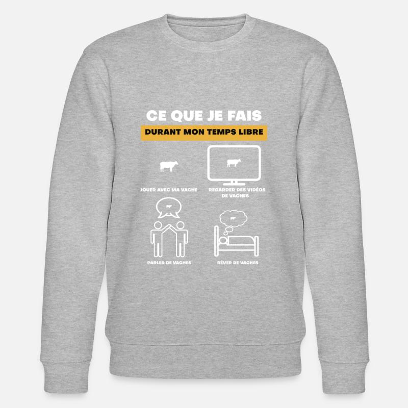 Freizeit Kuh Geschenk - Stanley/Stella Unisex Bio-Sweatshirt CHANGER  - Grau meliert