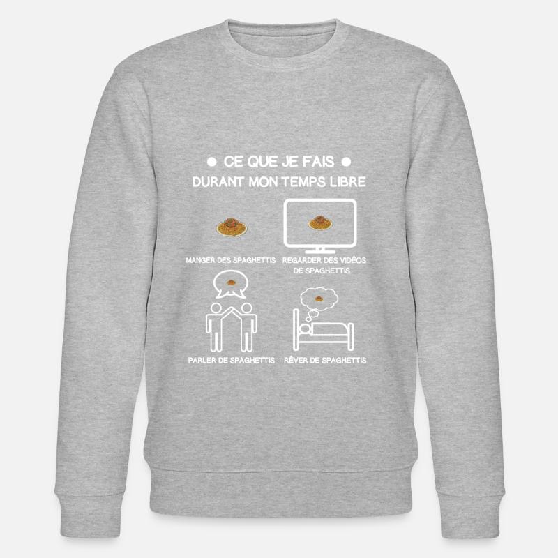 cadeau temps libre spaghetti - Sweat bio CHANGER Stanley/Stella Unisexe - gris chiné