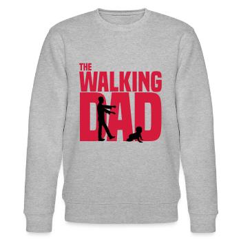 the walking-dad - the current Daddy funny zombie - Stanley/Stella CHANGER Unisex Organic Sweatshirt - heather grey - Front - Nik (191cm) & Marisol (170cm)
