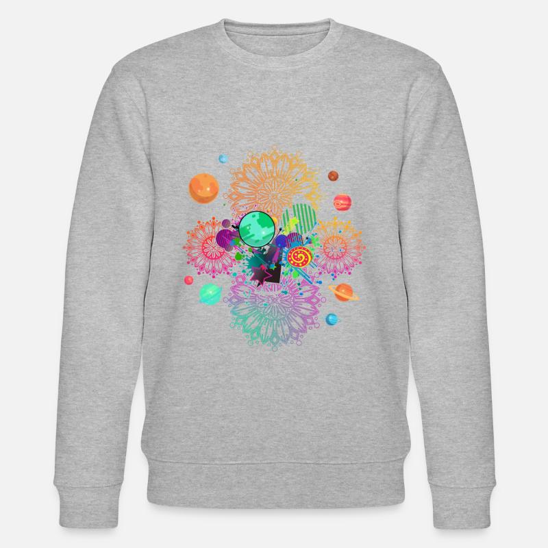 Mandala Psychedelic - Sweat bio CHANGER Stanley/Stella Unisexe - gris chiné
