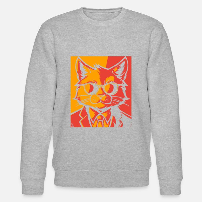 Katze - Stanley/Stella Unisex Bio-Sweatshirt CHANGER - Grau meliert