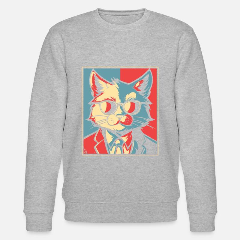 Katze - Stanley/Stella Unisex Bio-Sweatshirt CHANGER  - Grau meliert