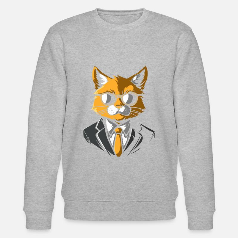 Katze Anzug - Stanley/Stella Unisex Bio-Sweatshirt CHANGER  - Grau meliert