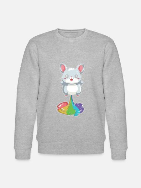 Chinchilla Funny Rainbow Fart - Stanley/Stella CHANGER Unisex Organic Sweatshirt - heather grey