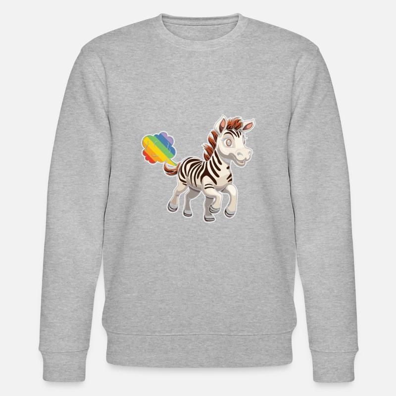 Zebra Regenbogen Regenbogenfurz - Stanley/Stella Unisex Bio-Sweatshirt CHANGER  - Grau meliert