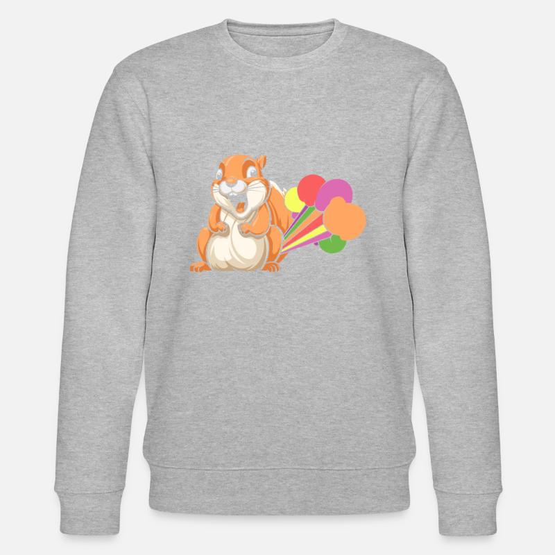 Eichhörnchen Witzig Regenbogenfurz - Stanley/Stella Unisex Bio-Sweatshirt CHANGER - Grau meliert