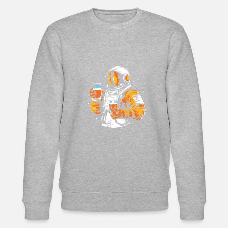 Bier Bierliebhaber Astronaut - Stanley/Stella Unisex Bio-Sweatshirt CHANGER  - Grau meliert