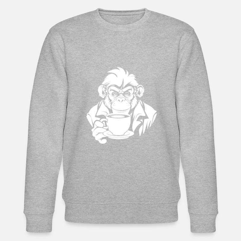 Affe Kaffee - Stanley/Stella Unisex Bio-Sweatshirt CHANGER  - Grau meliert