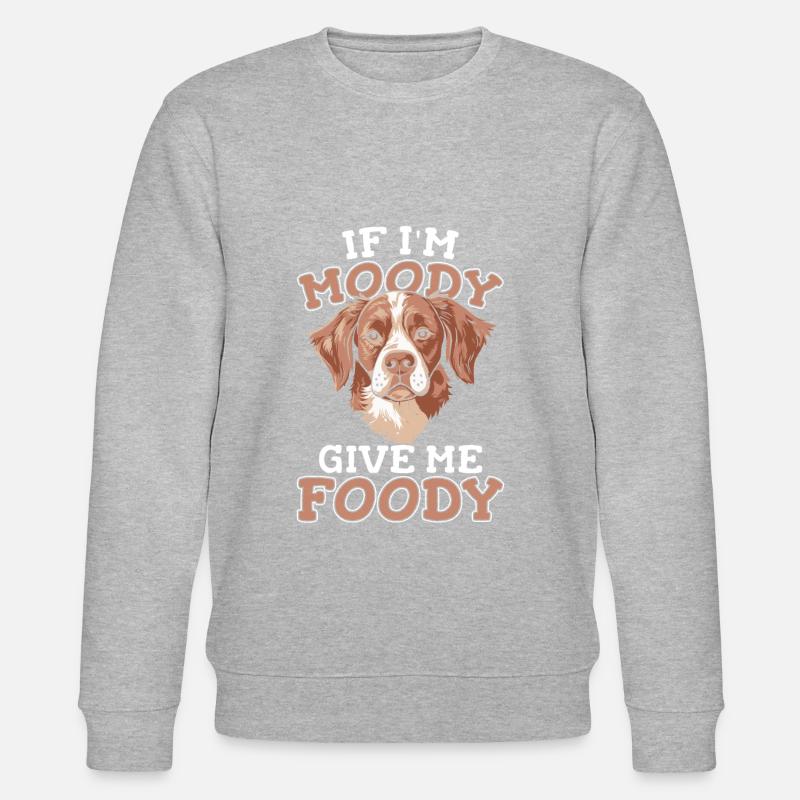 Brittany Spaniel Witzig - Stanley/Stella Unisex Bio-Sweatshirt CHANGER  - Grau meliert