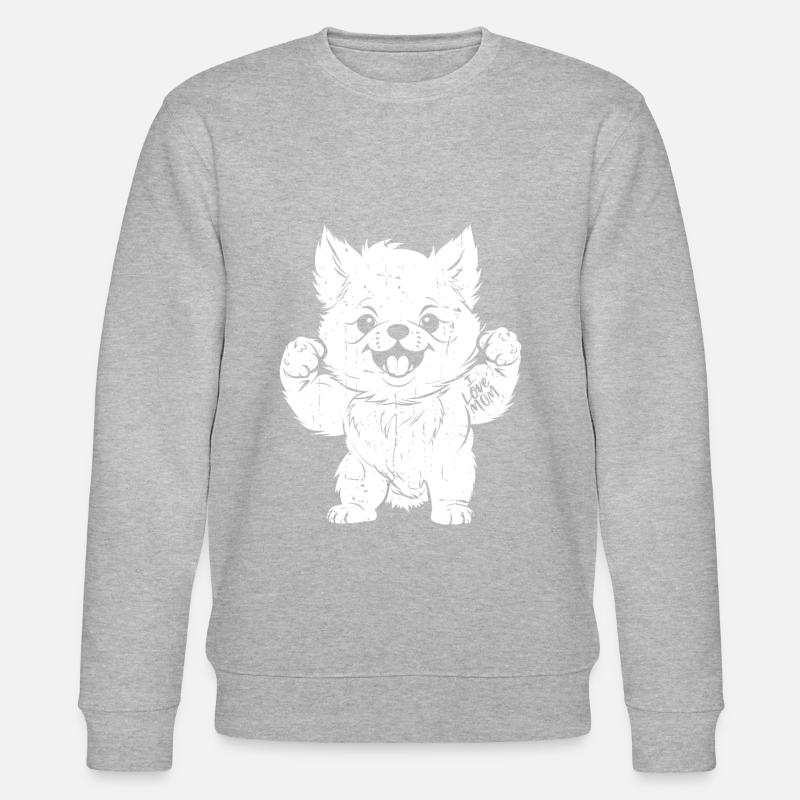 Poméranie J’aime Maman - Sweat bio CHANGER Stanley/Stella Unisexe - gris chiné