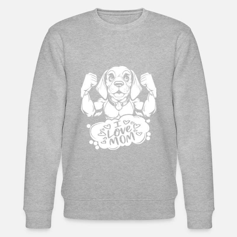 Beagle I Love Dad - Stanley/Stella Unisex Bio-Sweatshirt CHANGER  - Grau meliert