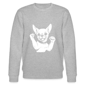 Chihuahua - Stanley/Stella Unisex Bio-Sweatshirt CHANGER  - Grau meliert - Vorne - Nik (191cm) & Marisol (170cm)