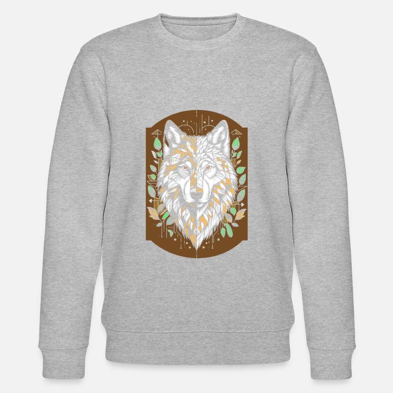 Wolf Geometrisch Polygon Wolf - Stanley/Stella Unisex Bio-Sweatshirt CHANGER - Grau meliert