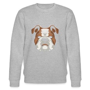 Bulldogge - Stanley/Stella Unisex Bio-Sweatshirt CHANGER  - Grau meliert - Vorne - Nik (191cm) & Marisol (170cm)