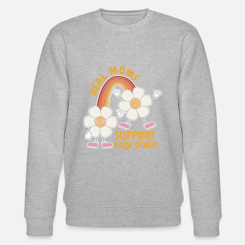 Mom Support Mom - Stanley/Stella CHANGER Unisex Organic Sweatshirt - heather grey