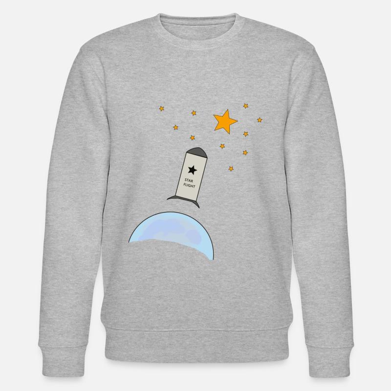 Fusée, étoiles, ciel, - Sweat bio CHANGER Stanley/Stella Unisexe - gris chiné