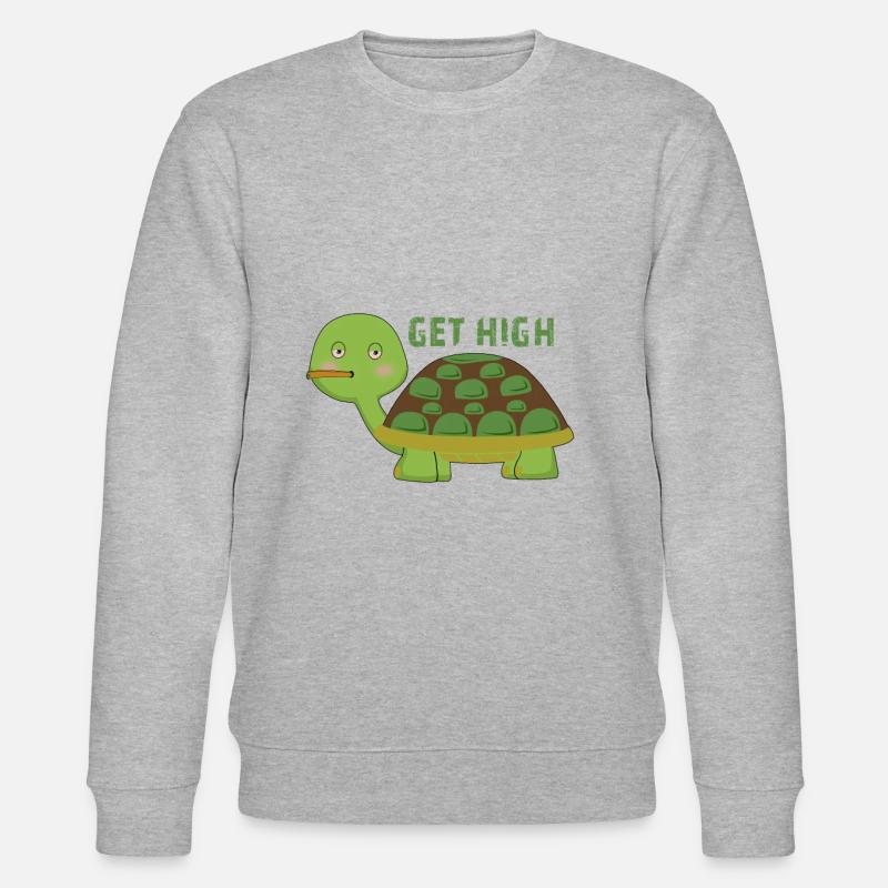 Chillkröte Kiffer Kiffen Joint Weed - Stanley/Stella Unisex Bio-Sweatshirt CHANGER  - Grau meliert