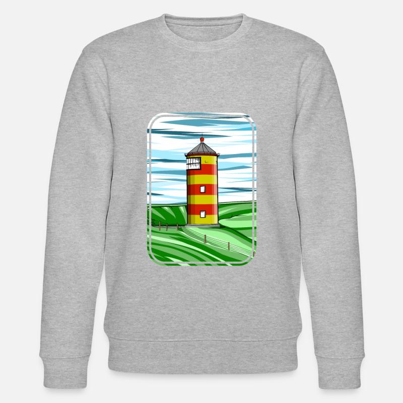 Pilsumer lighthouse Germany - Stanley/Stella CHANGER Unisex Organic Sweatshirt - heather grey