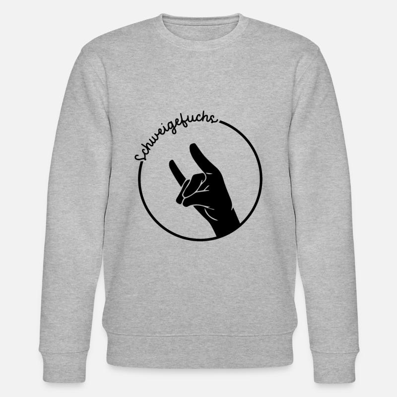 Schweigefuchs Lehrer Pädagoge Geschenk - Stanley/Stella Unisex Bio-Sweatshirt CHANGER  - Grau meliert