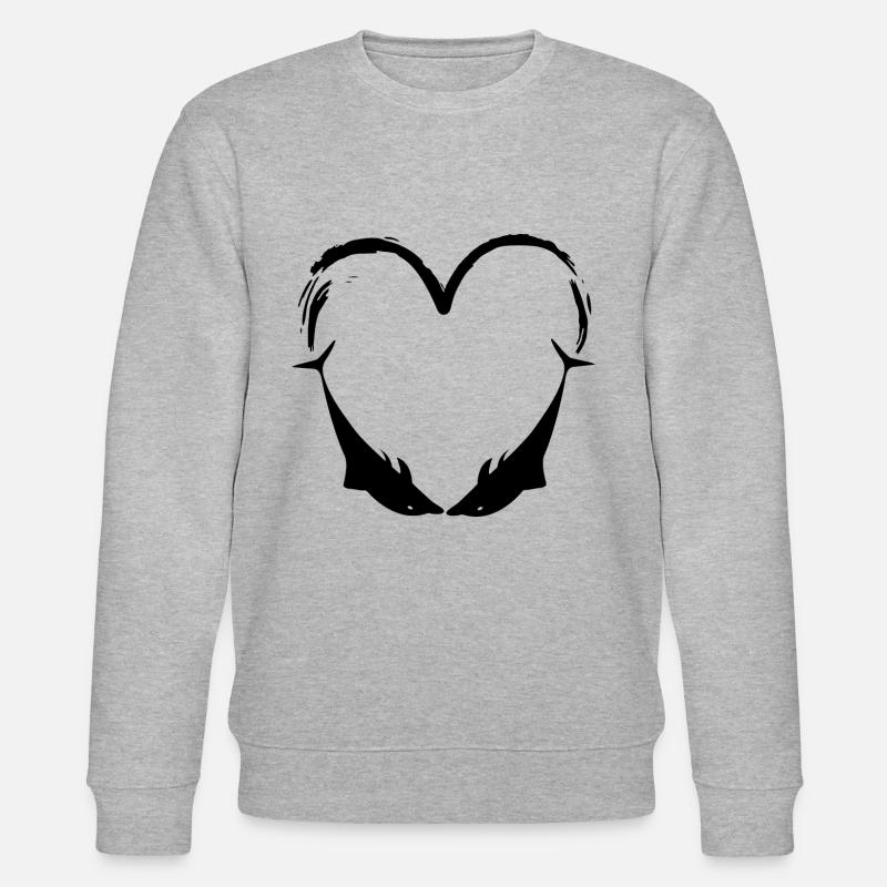 Delfin Design Delfine Liebe - Stanley/Stella Unisex Bio-Sweatshirt CHANGER  - Grau meliert