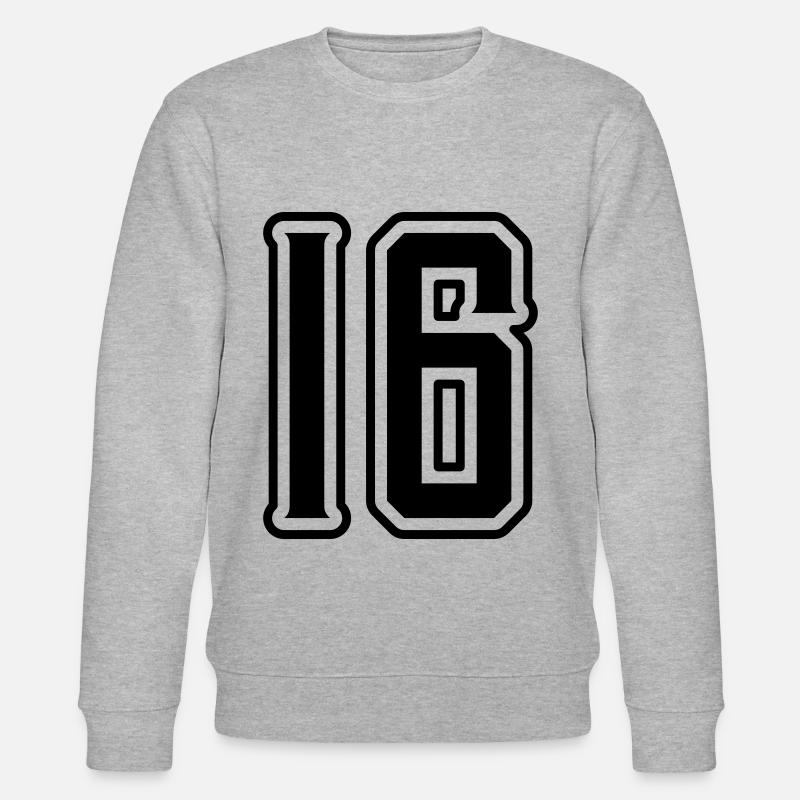 16 number symbol - Stanley/Stella CHANGER Unisex Organic Sweatshirt - heather grey