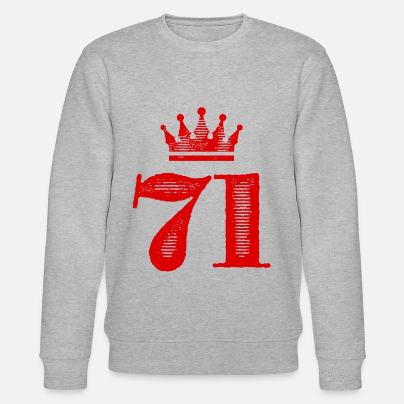 71 Zahl Krone - Stanley/Stella Unisex Bio-Sweatshirt CHANGER  - Grau meliert