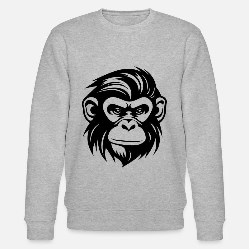 Affe Kopf - Stanley/Stella Unisex Bio-Sweatshirt CHANGER  - Grau meliert