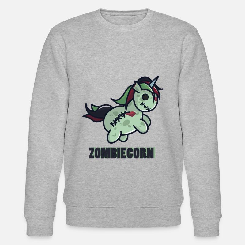 Infiziertes Zombie-Einhorn - Stanley/Stella Unisex Bio-Sweatshirt CHANGER  - Grau meliert
