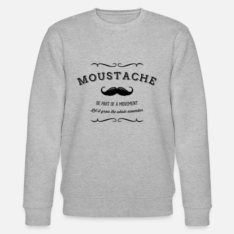 November Moustache Movement - Stanley/Stella Unisex Bio-Sweatshirt CHANGER  - Grau meliert