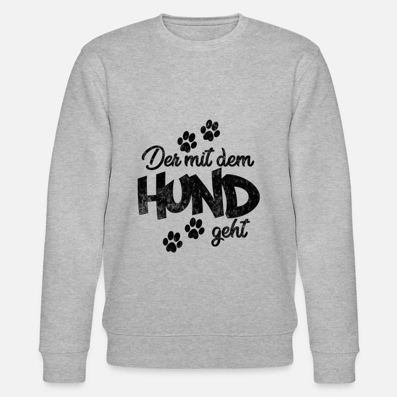 Der mit dem Hund geht - Stanley/Stella Unisex Bio-Sweatshirt CHANGER - Grau meliert
