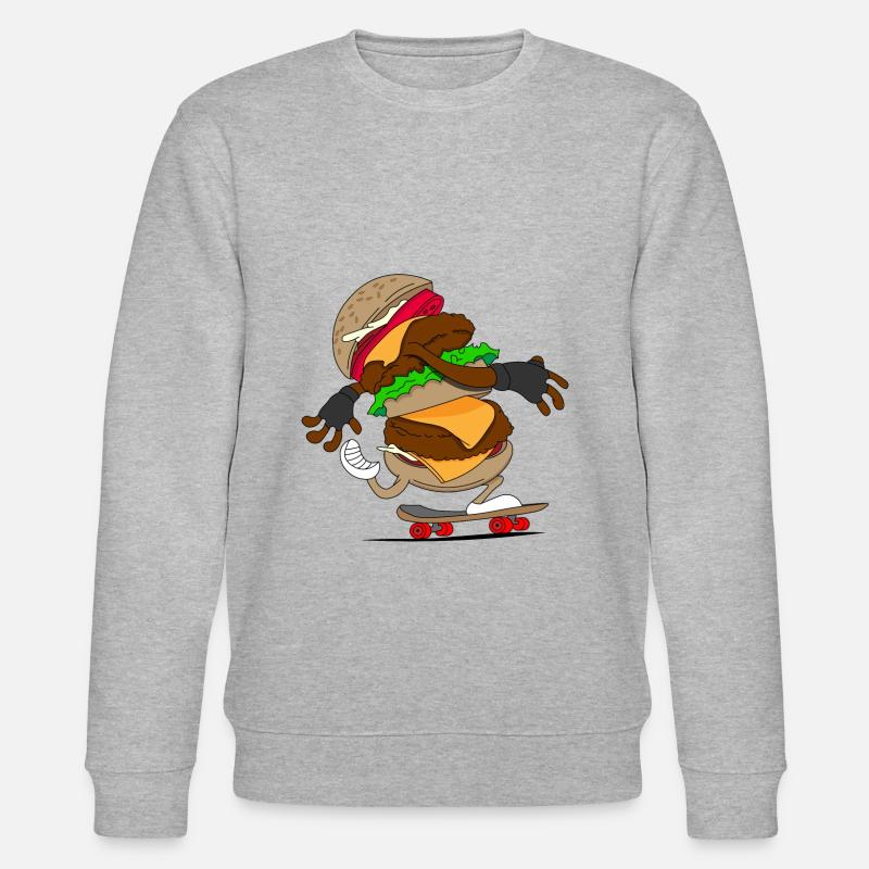 Cheeseburger Skateboard Skater - Stanley/Stella Unisex Bio-Sweatshirt CHANGER  - Grau meliert